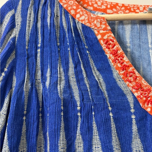 Sundance Efeite Blue Orange Boho Short Sleeve Top Size XS *See description - Picture 9 of 9